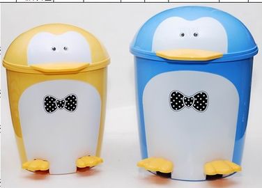 Promotional Eco Friendly Blue Custom Made Plastic Cartoon Garbage Can Containers