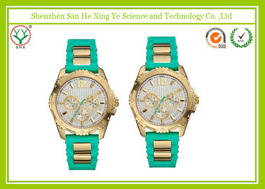 Silicone Rubber Casual Sport Watches , Green Women Wrist Watches